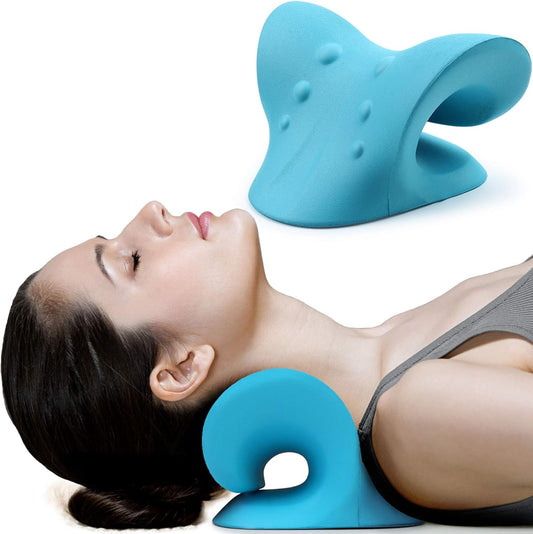 RESTCLOUD Blue Neck and Shoulder Relaxer Cervical Traction Pillow