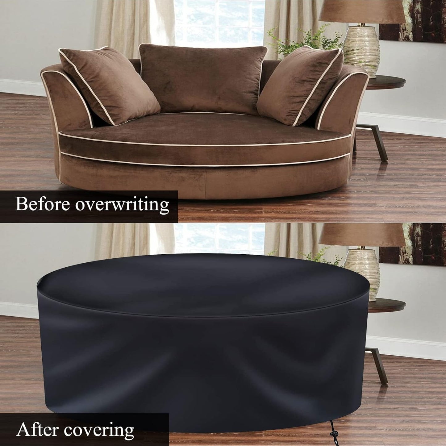 Tvird round furniture cover windproof and Durable Veranda Garden