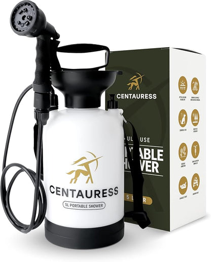 Portable Camping Shower Pump Kit with Showerhead Holder and Valve