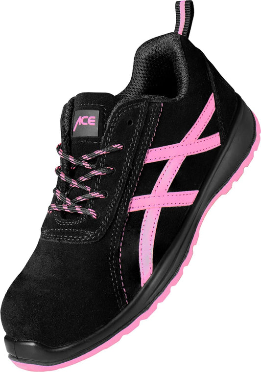 ACE Aurora Women's Breathable Steel-Toe Safety Shoes with Neon