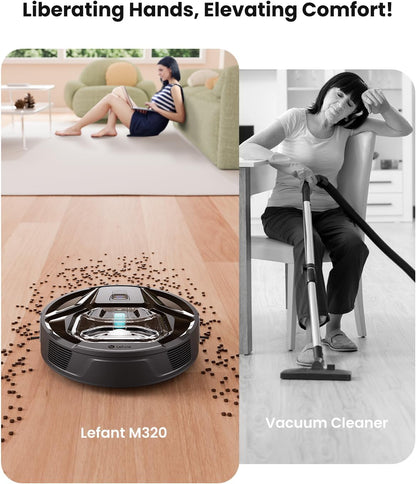 Lefant M320 Robot Vacuum with 6000Pa Suction, Carpet Detection, Mop