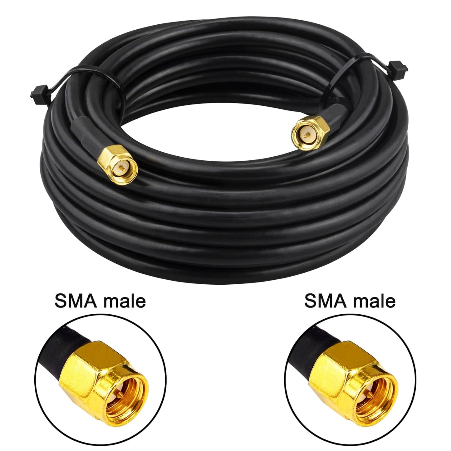 Boobrie 5M SMA Male to Male RG58 Coaxial Antenna Cable