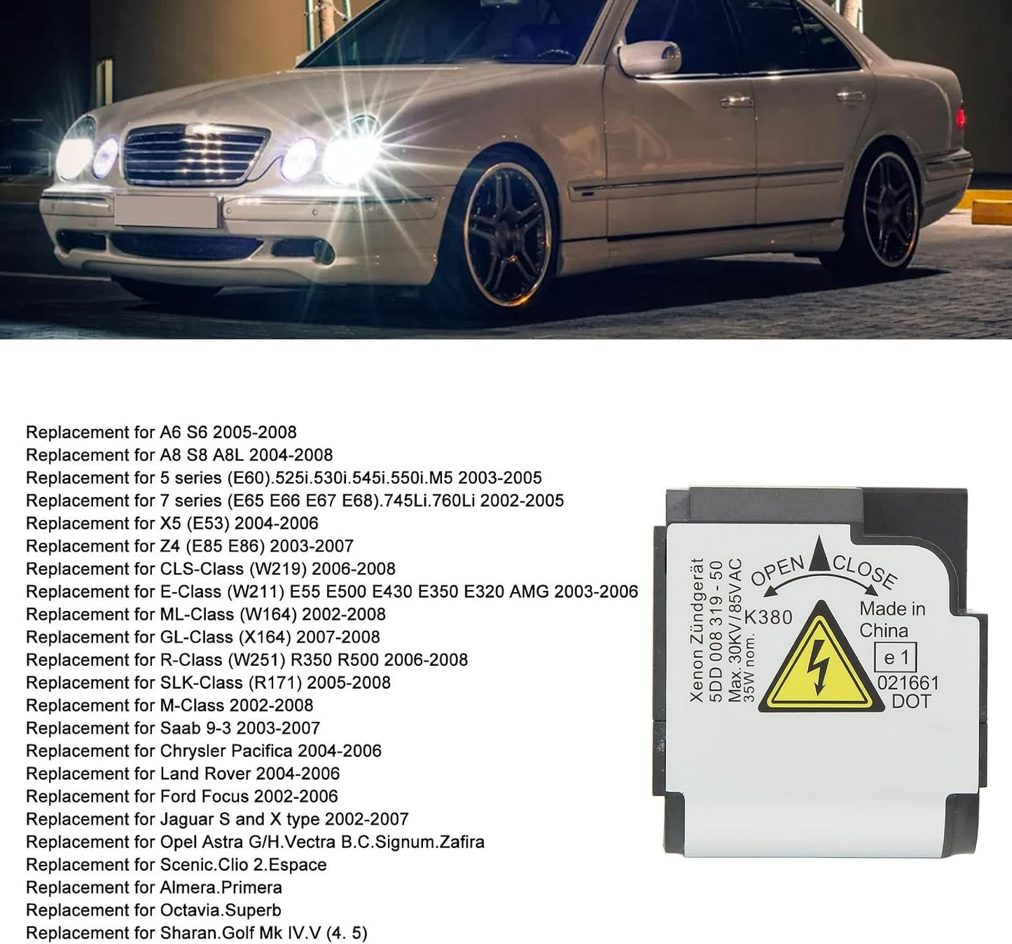 Dpofirs Xenon Ballast Headlight Igniter Control for CLS-Class E-Class ML-Class GL-Class R-Class, OEM 5DD008319-50, Direct Replacement