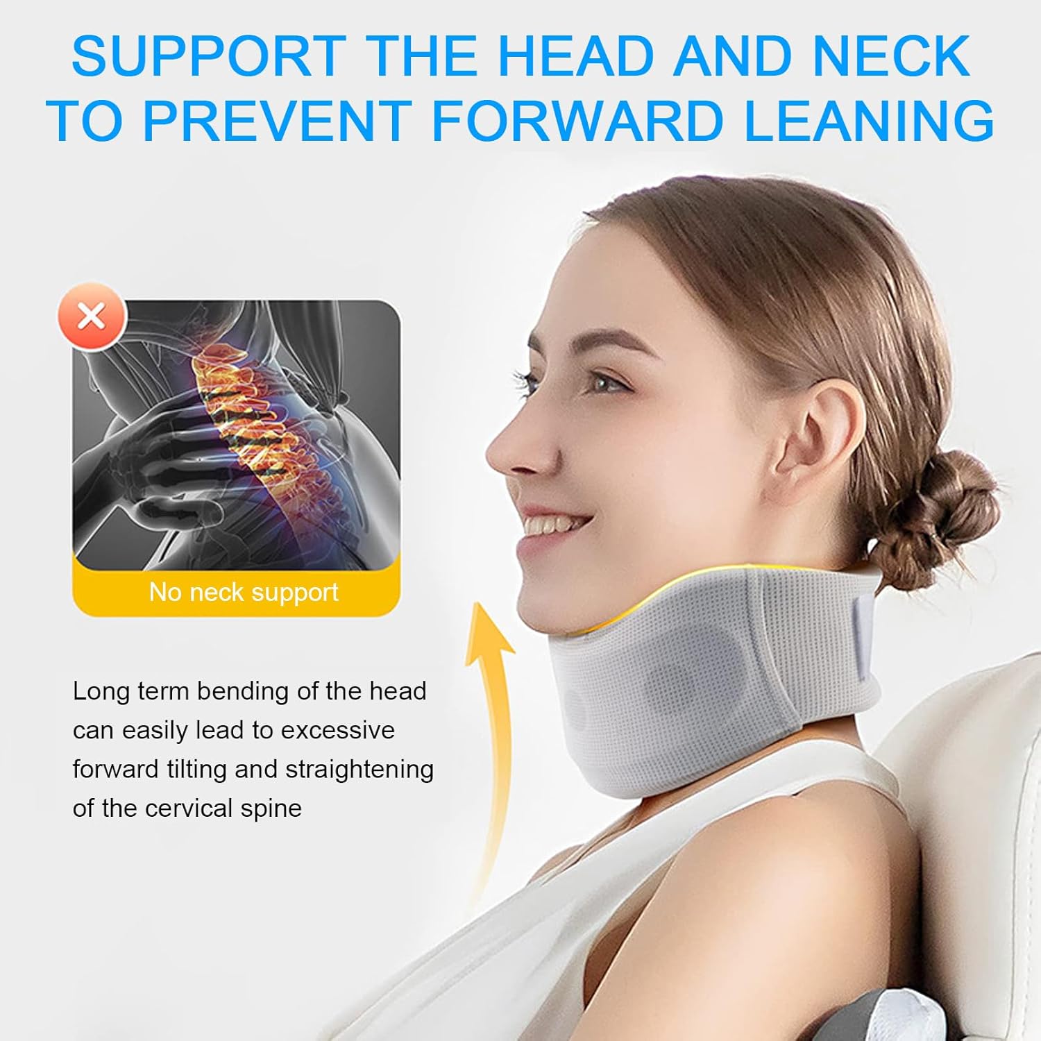 Premium Cervical Collar Neck Brace for Sleeping, Soft Foam Neck Support