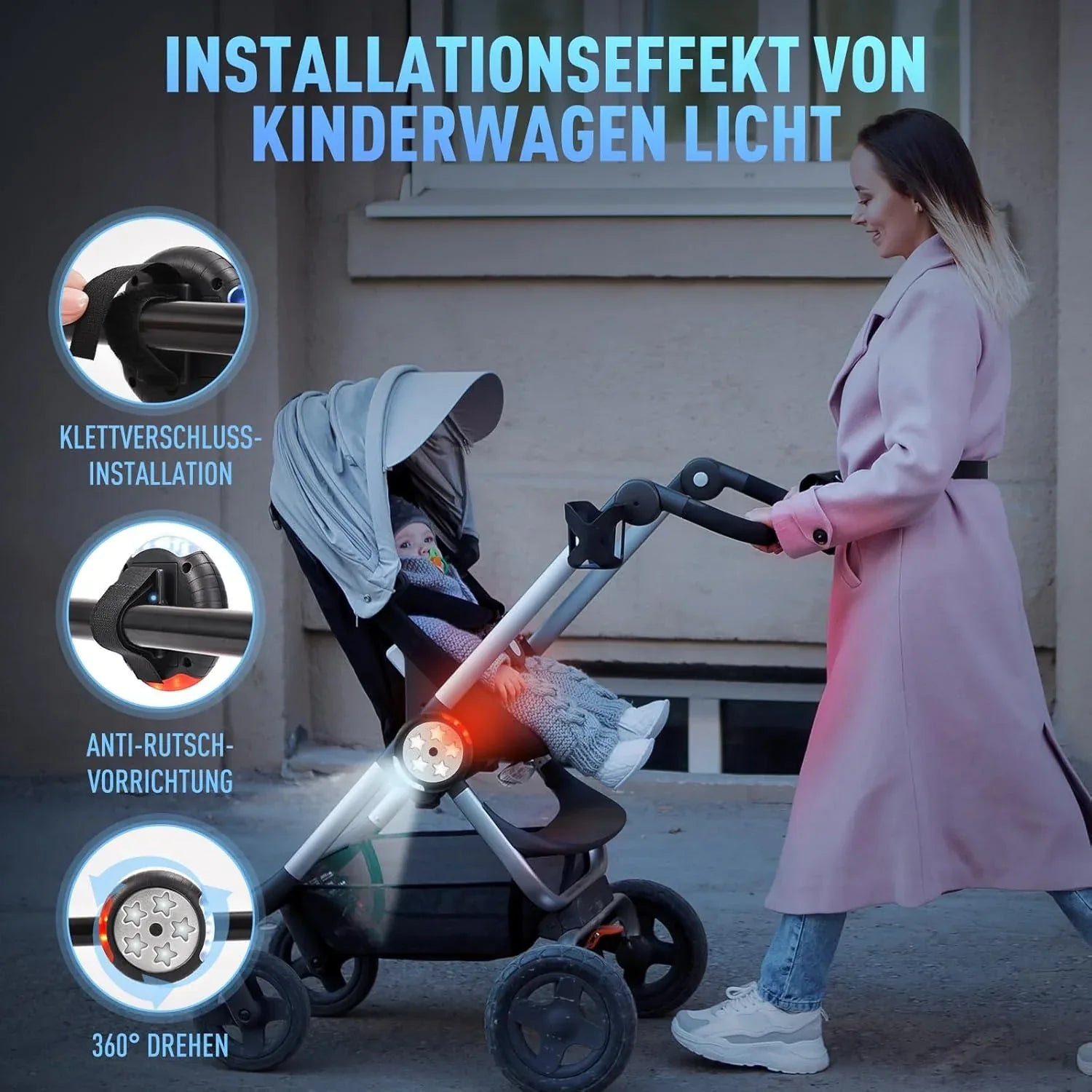 Amteker Rechargeable Pram Light with 12 LED Pro - Gomix Brands Outlet
