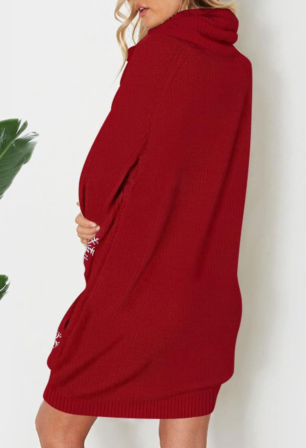 Viottiset Oversized Long Sleeve Pullover Dress with Turtleneck