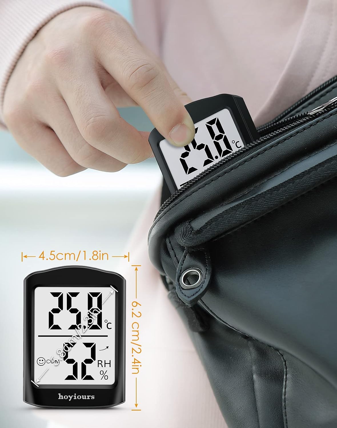 Hoyiours HP01 Digital Hygrometer Thermometer Indoor Room Monitor - 3Pack