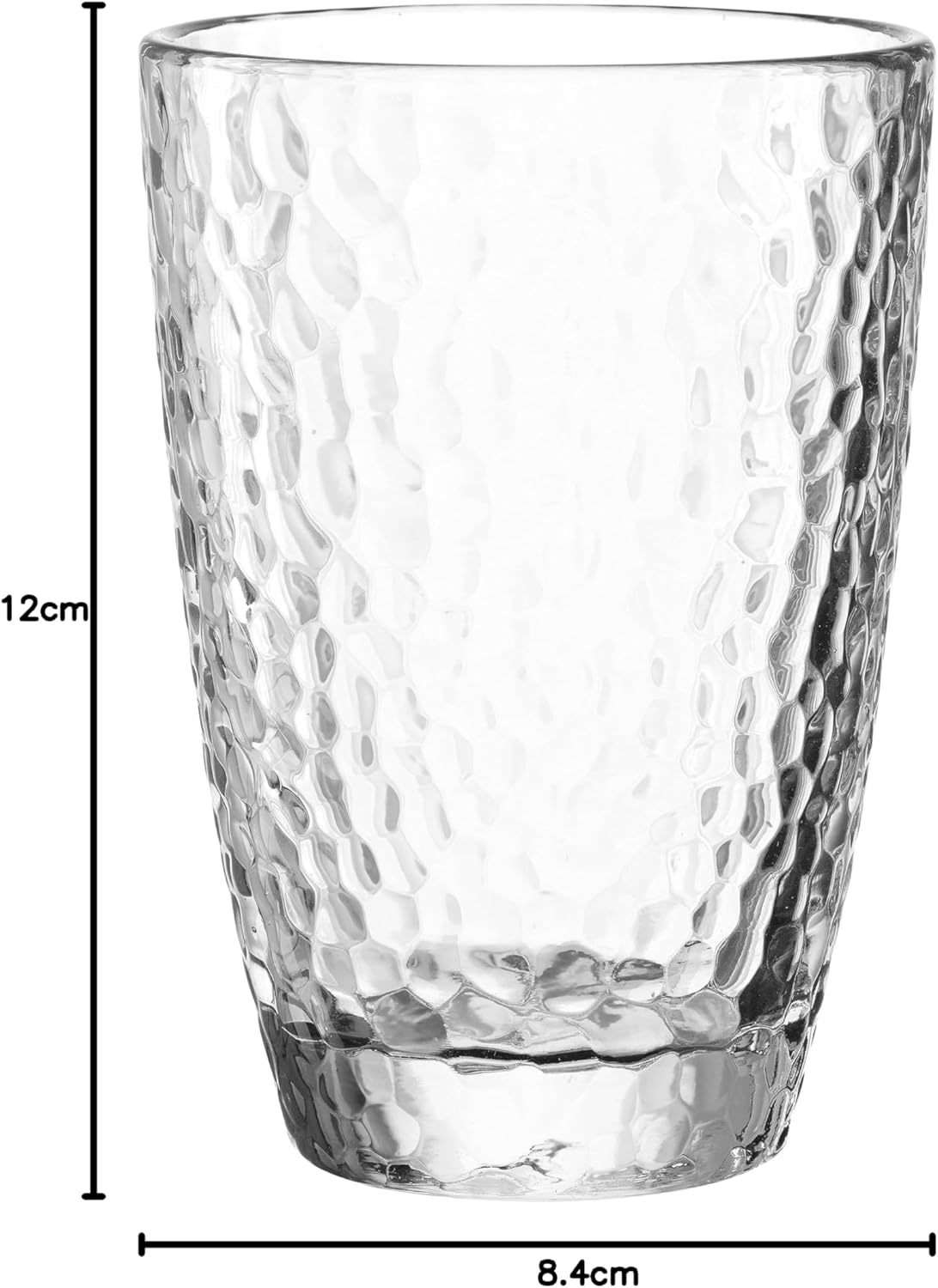 Leonardo Matera 340ml Transparent Glass Drinking Cup with Hammered Finish