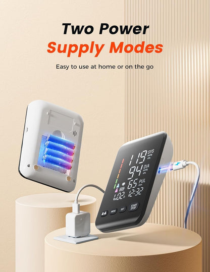 Aidisy Arm Blood Pressure Monitor with LED Display, Dual-User Memory
