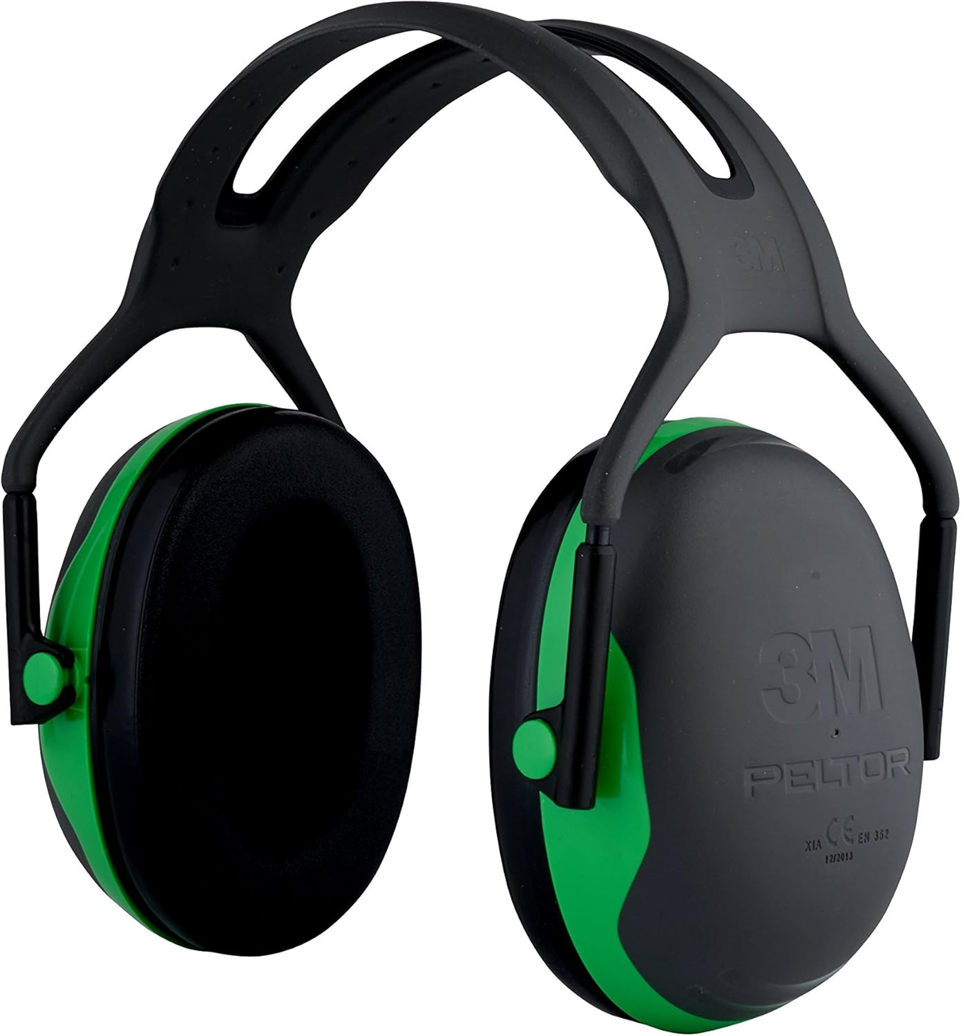3M Peltor X Series Green Ear Muffs with Slim Capsules
