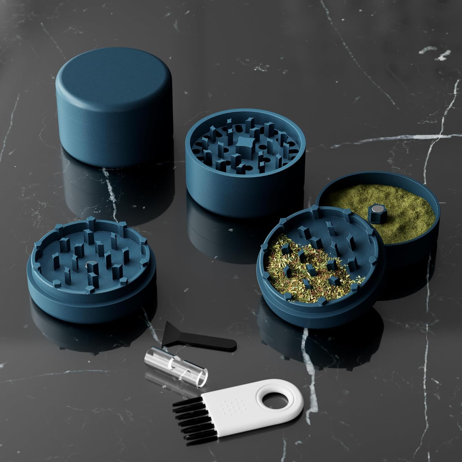 JCASE Green Ceramic Herb Grinder 62mm Non-Stick 3-Piece Set