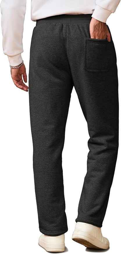 TACVASEN Men's Sherpa-Lined Fleece Sweatpants for Winter Warmth