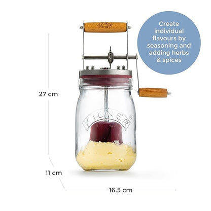Kilner Traditional Glass Butter Churner Homemade Artisan Butter Maker
