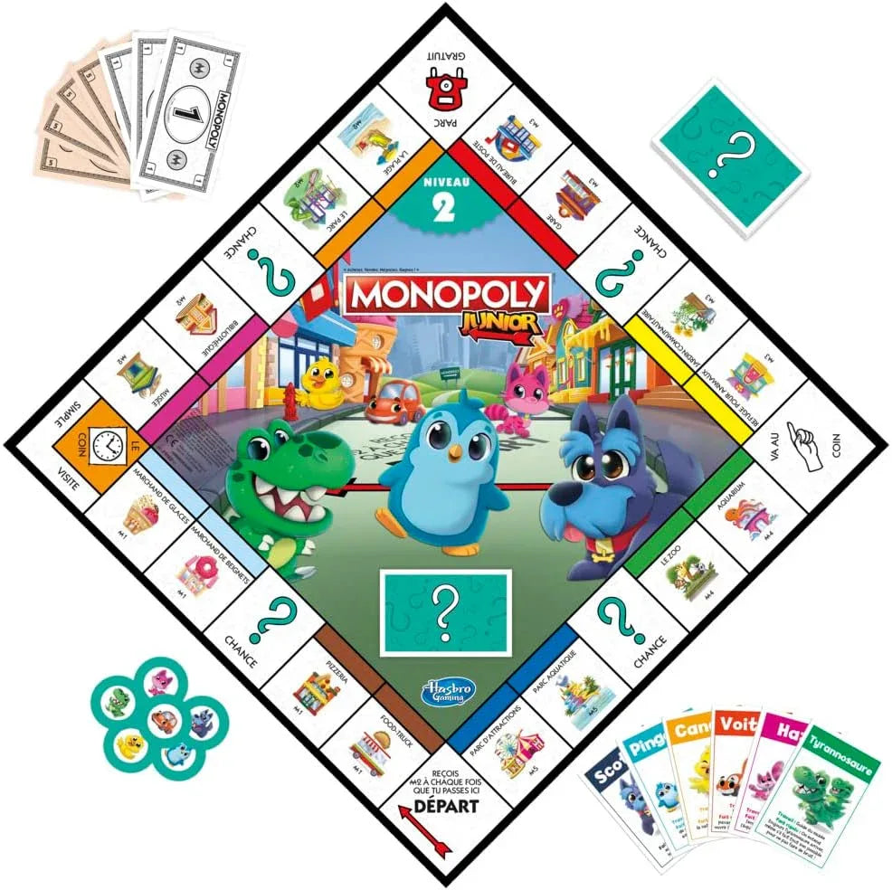 Monopoly Junior Reversible 2‑in‑1 Board Game for Kids Ages 4‑6 - Gomix Brands Outlet