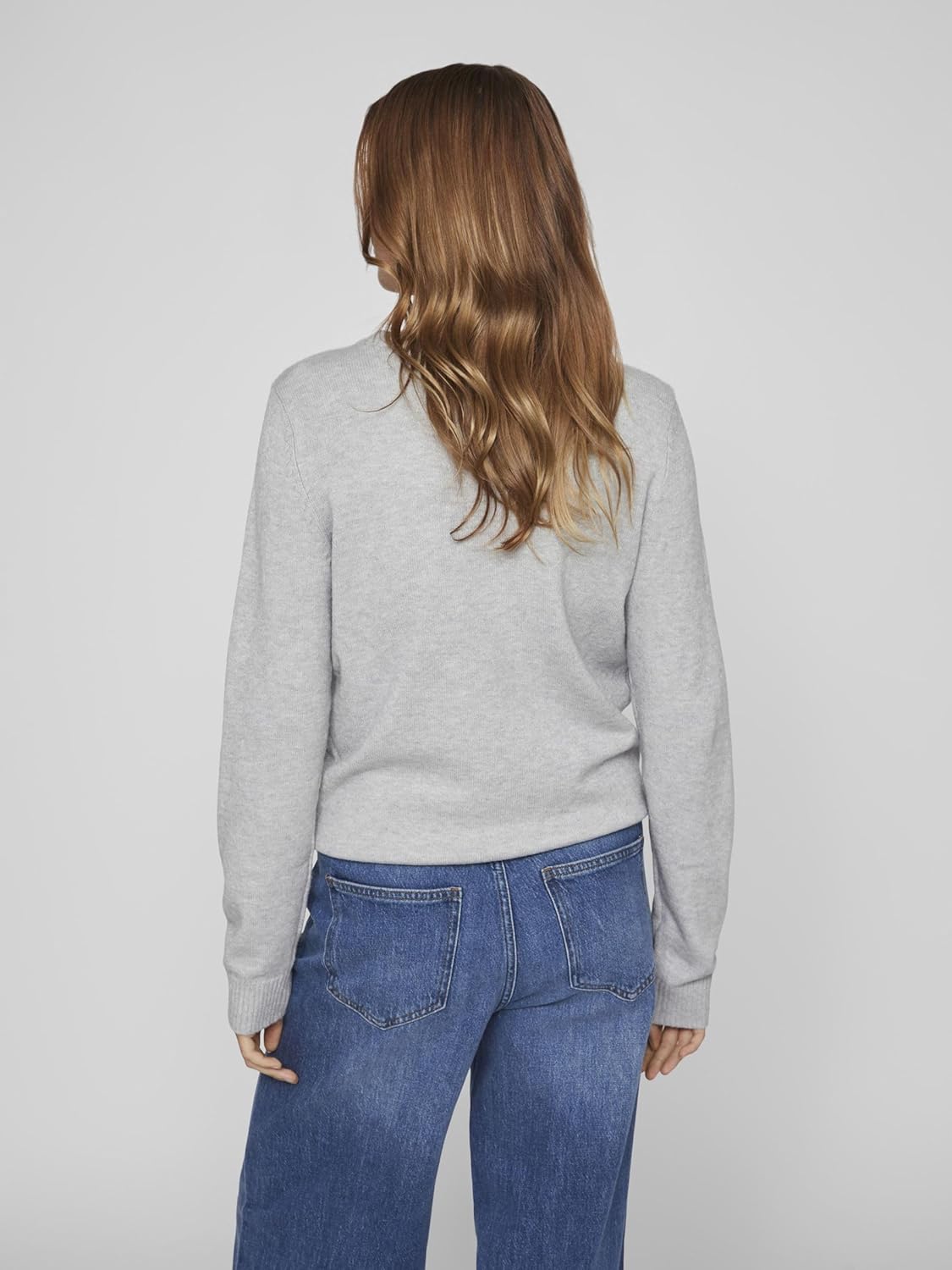 Cozy Vila Women's Long Sleeve Knit Pullover Soft Wool Blend