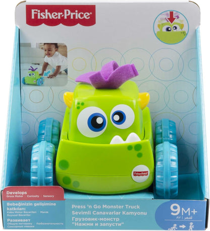Fisher-Price Green Press‑N‑Go Monster Truck Crawling Toy for Babies