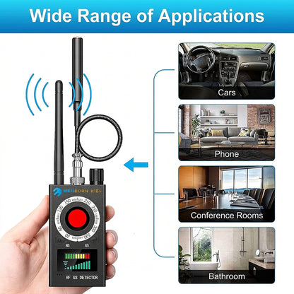 Menborn Anti Spy Hidden Camera and RF Bug Detector Black