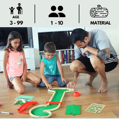 Pitch & Plakks Wooden Mini Golf Board Game Family Fun