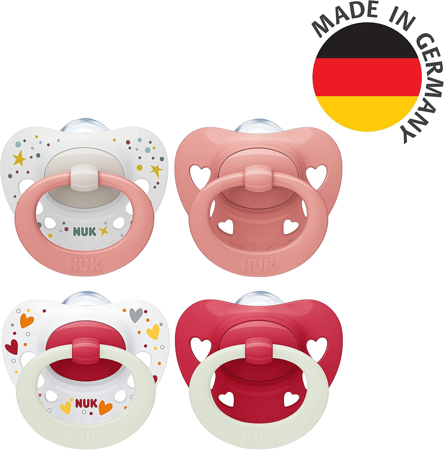 NUK Signature Day & Night Baby Dummy: Soothing, BPA-Free Silicone Soothers with Glow