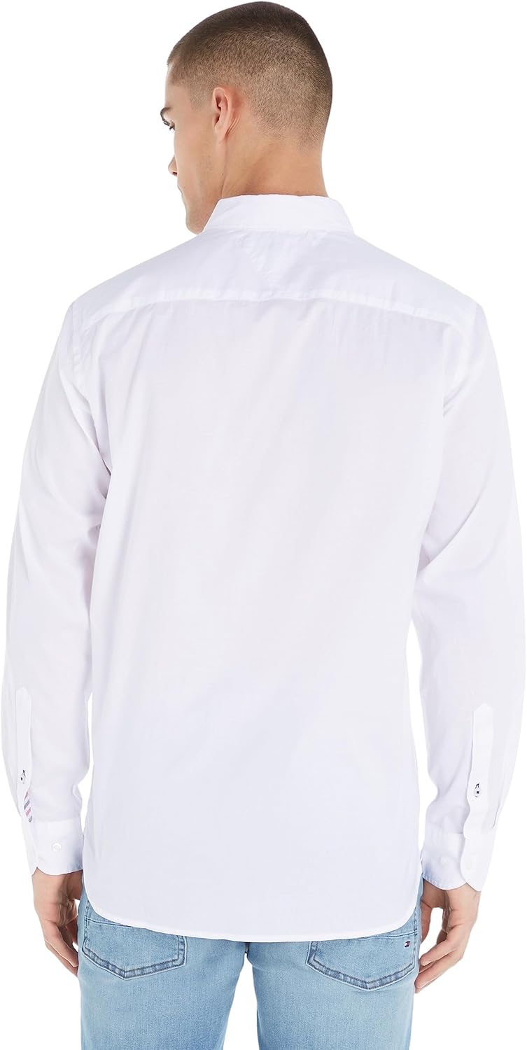 Tommy Hilfiger Core Flex Men's Long Sleeve Shirt – Modern Fit Premium Comfort