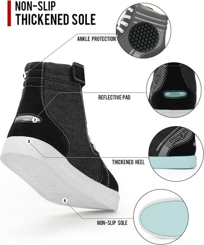IRON JIA'S Anti-Slip Breathable Men's Motorcycle Riding Boots with Zipper