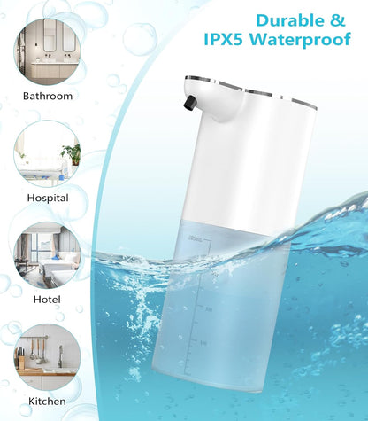 Gcstnn P9 Automatic Soap Dispenser Wall Mount 400ml USB-C Rechargeable IPX5 Waterproof White