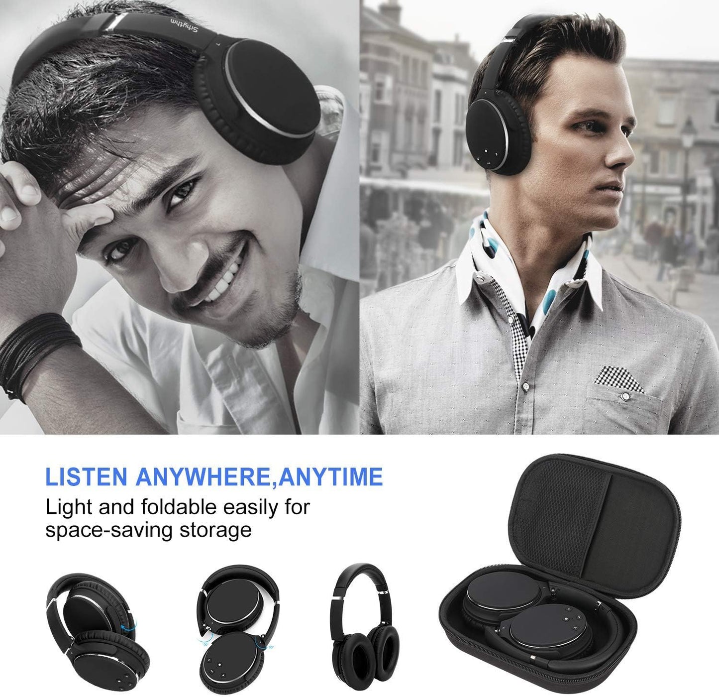 Srhythm NC25 Ultra-Light Over-Ear ANC Bluetooth Headphones with 50h Battery
