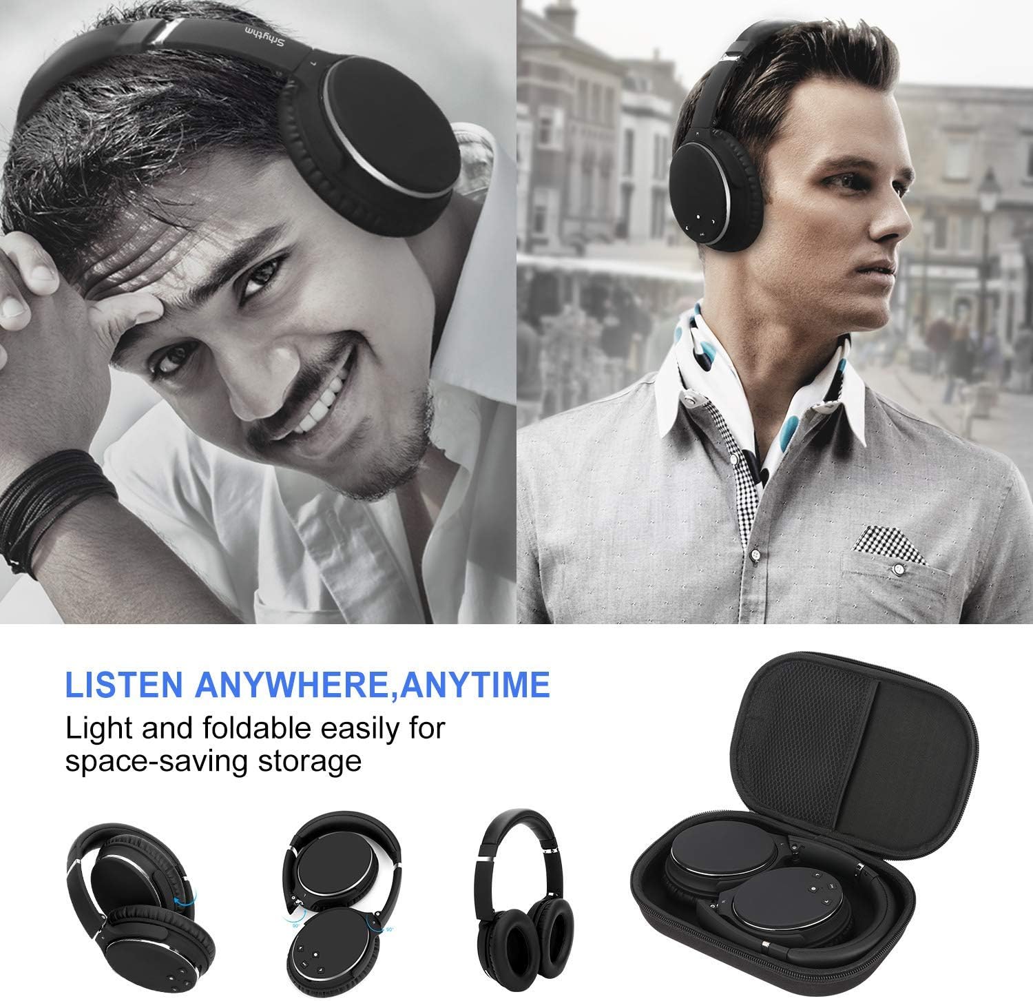 Srhythm NC25 Ultra-Light Over-Ear ANC Bluetooth Headphones with 50h Battery