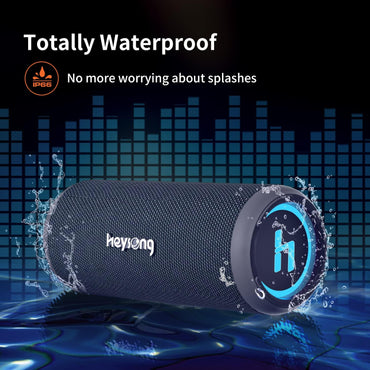 HEYSONG Sonic Blast Waterproof Bluetooth Speaker with LED Light, 20W
