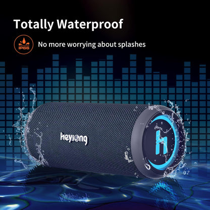 HEYSONG Sonic Blast Waterproof Bluetooth Speaker with LED Light, 20W