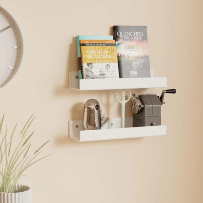 HexsonHomsa 12 Inch White Acrylic Wall Shelf – Sturdy Floating Organizer - Gomix Brands Outlet