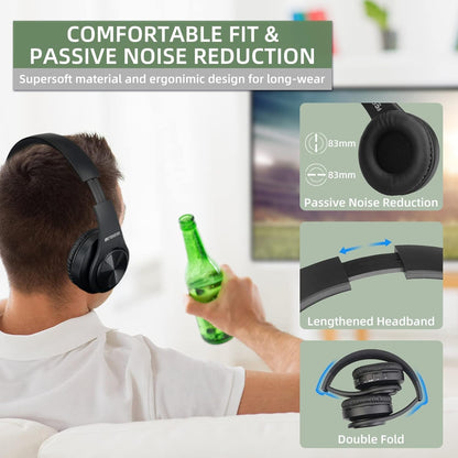 Retekess TA005 Wireless Over-Ear TV Headphones with Transmitter Black