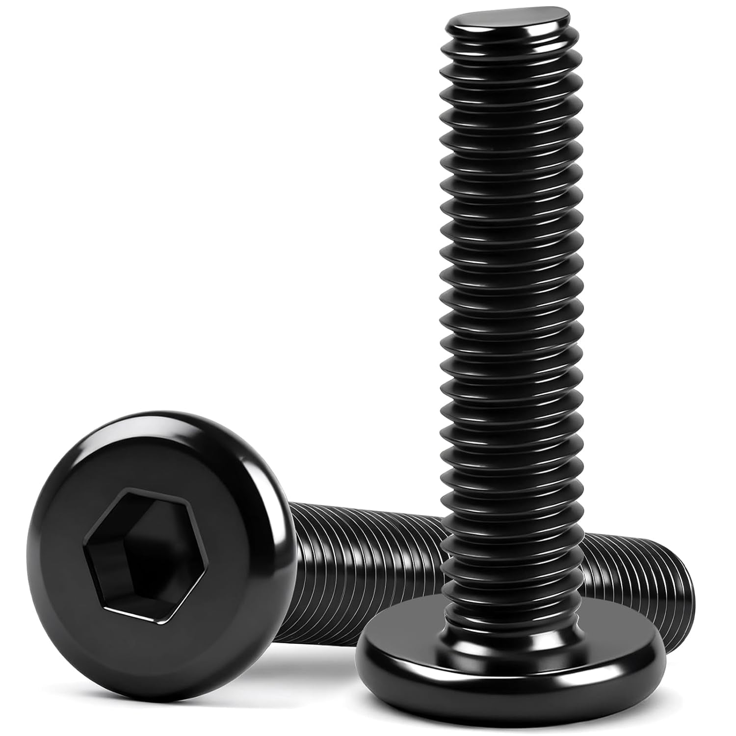 Bolatus 20-Pack M5x25mm Black Flat Head Stainless Steel Screws