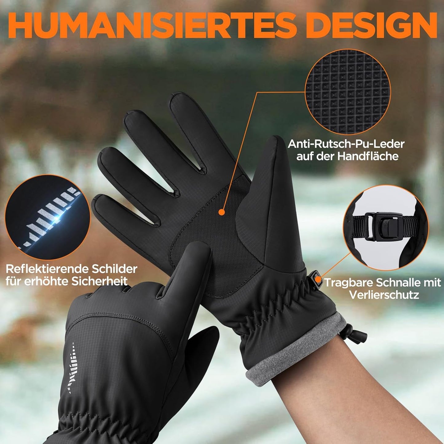 Rivmount Waterproof Winter Gloves – Touchscreen Warm Ski Cycling
