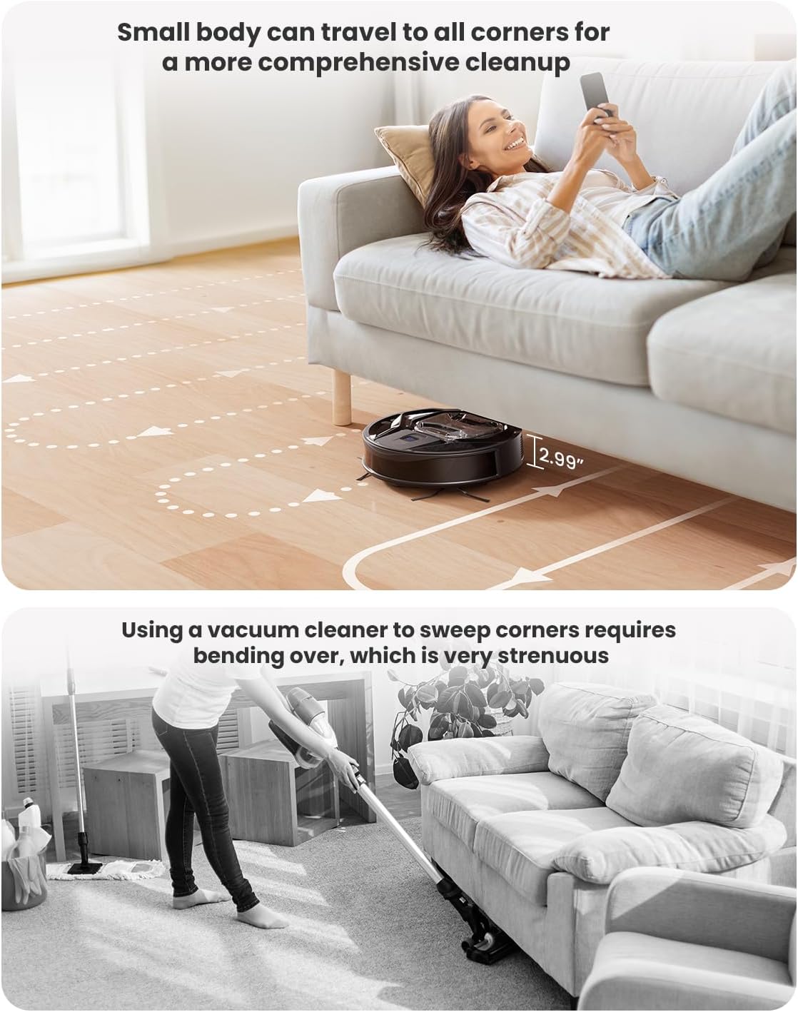 Lefant M320 Robot Vacuum with 6000Pa Suction, Carpet Detection, Mop