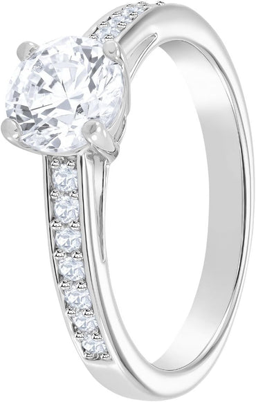 Swarovski Women's Dazzling Attract Round Rhodium Plated Crystal Ring
