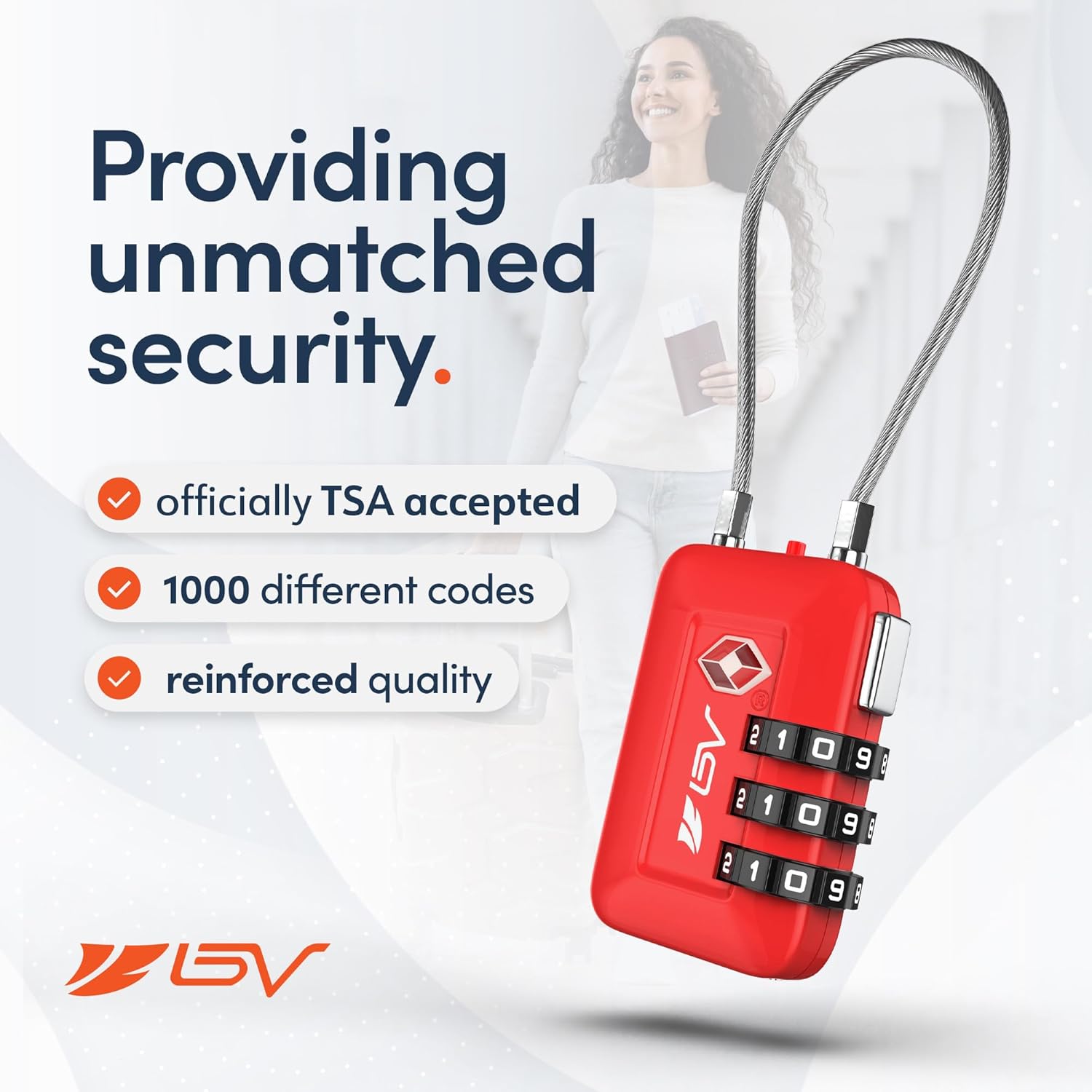 TSA-Approved Red Combination Travel Lock Set – 6 Pack for Luggage