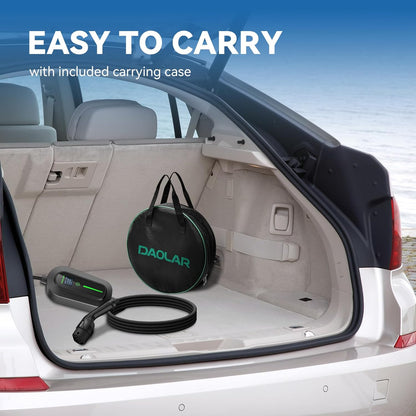 DAOLAR Portable Type 2 EV Charger: Adjustable 6-16A Three-Phase Smart Charging