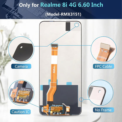 LCD Screen Digitizer Replacement for Realme 8i 4G RMX3151 Black