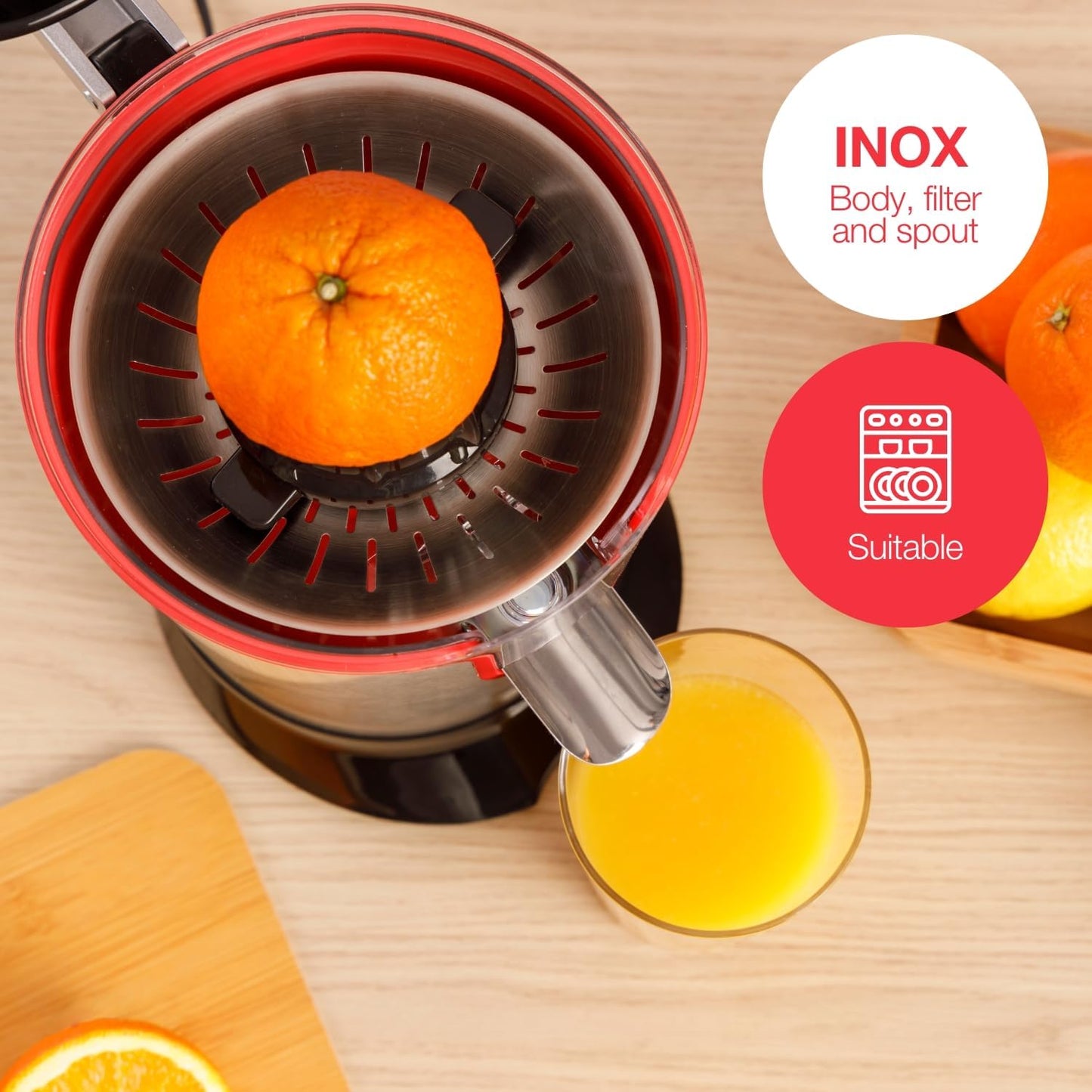 Solac Stainless Steel 600W Electric Citrus Juicer with Dual Cones