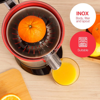 Solac Stainless Steel 600W Electric Citrus Juicer with Dual Cones