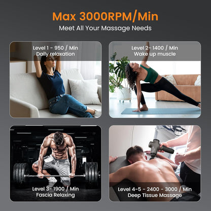 Mebak 3 Massage Gun Deep Tissue Percussion Massager for Athletes Shoulder Leg Back Pain Relief