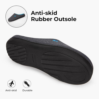 VeraCosy Men's Two-Tone Memory Foam Slippers with Plush Fleece