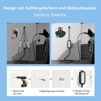 Evjuicion 8m Type 2 Schuko EV Charger with LED Indicator