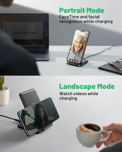 INIU 15W Fast Wireless Charging Stand Station with LED