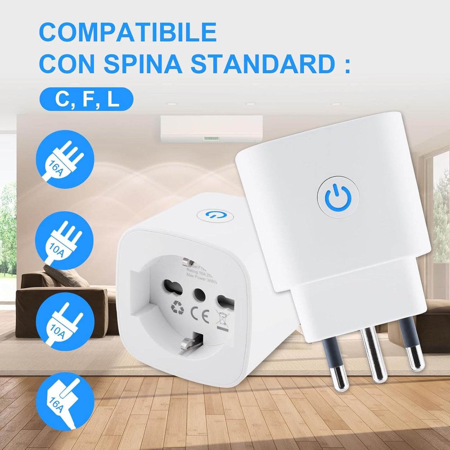 16A WiFi Energy-Monitoring Smart Plug, Alexa & Google, 2-Pack