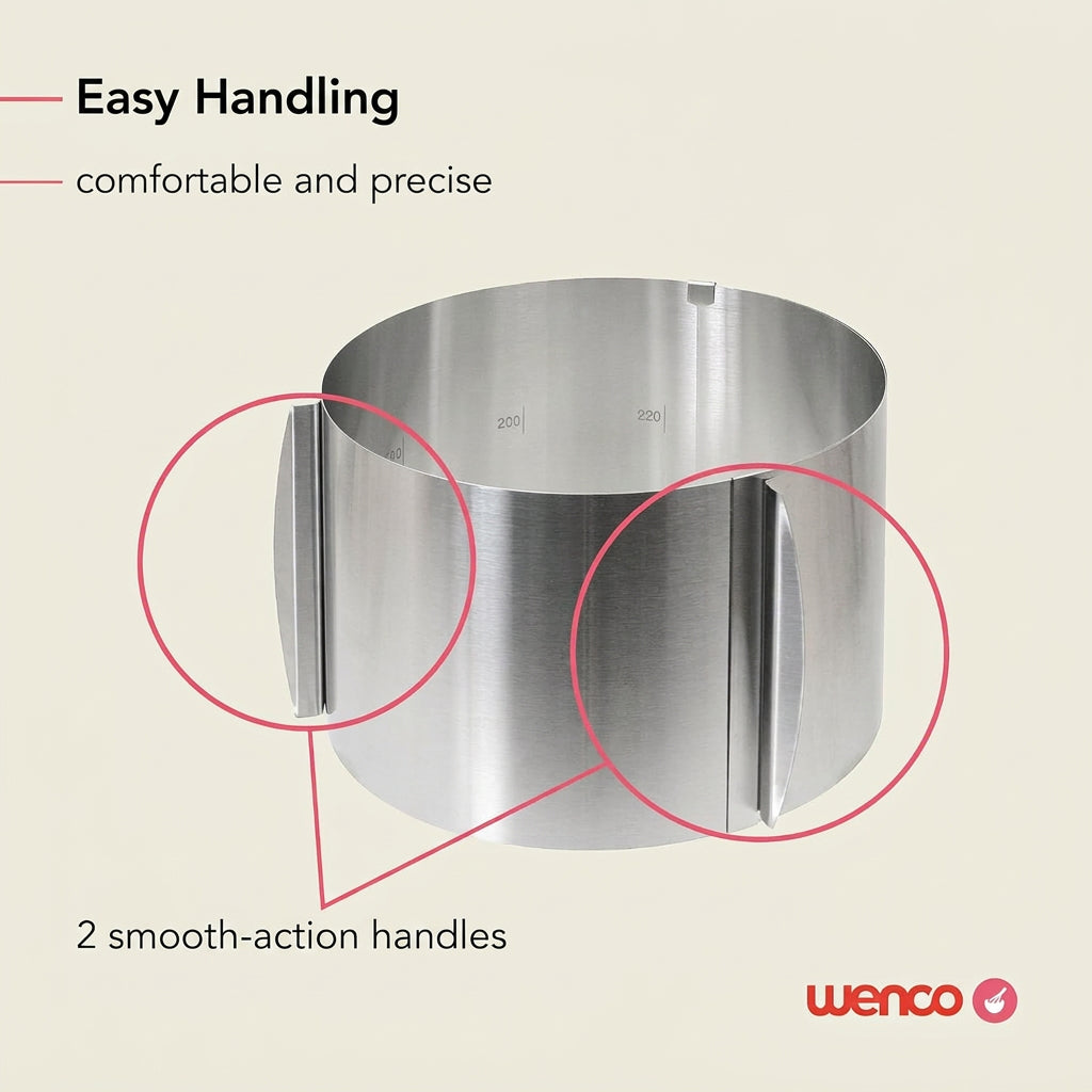 wenco 555647 Adjustable Cake Ring 16-30cm Silver