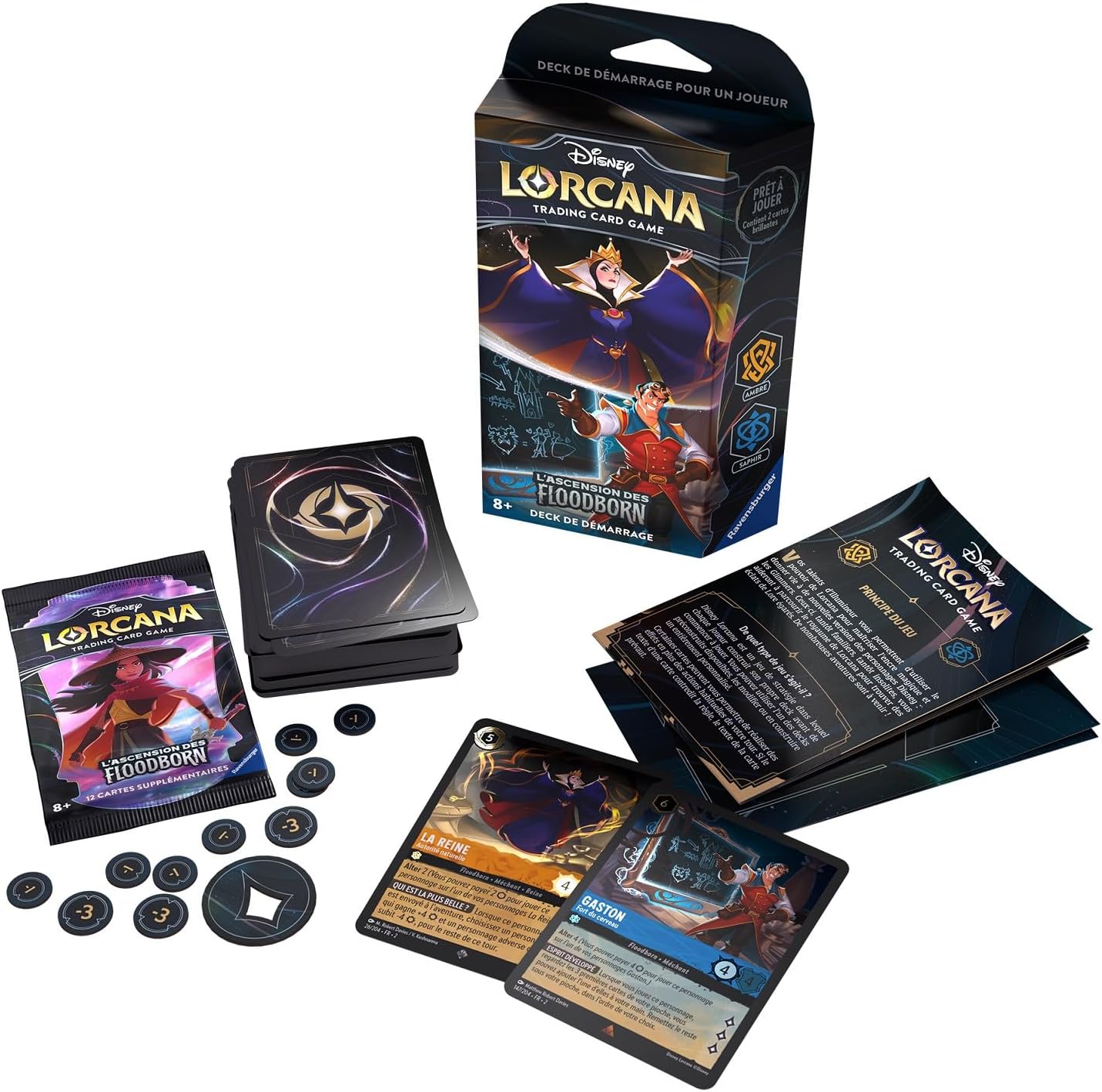 Ravensburger Disney Lorcana Starter Deck Amber & Sapphire – 60 Card Game