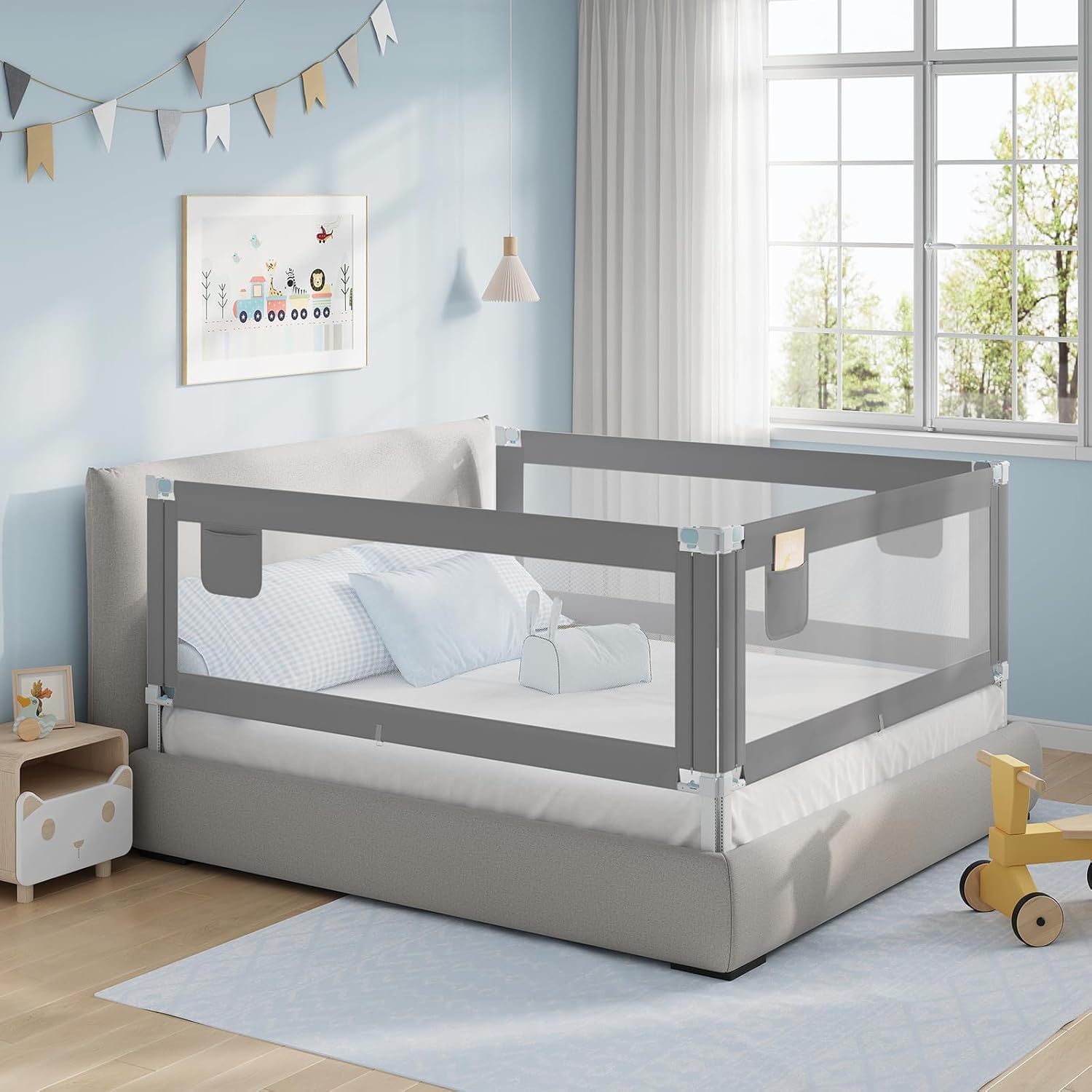 WOLTU Adjustable Bed Rail 150cm Height Adjustable Safety Guard