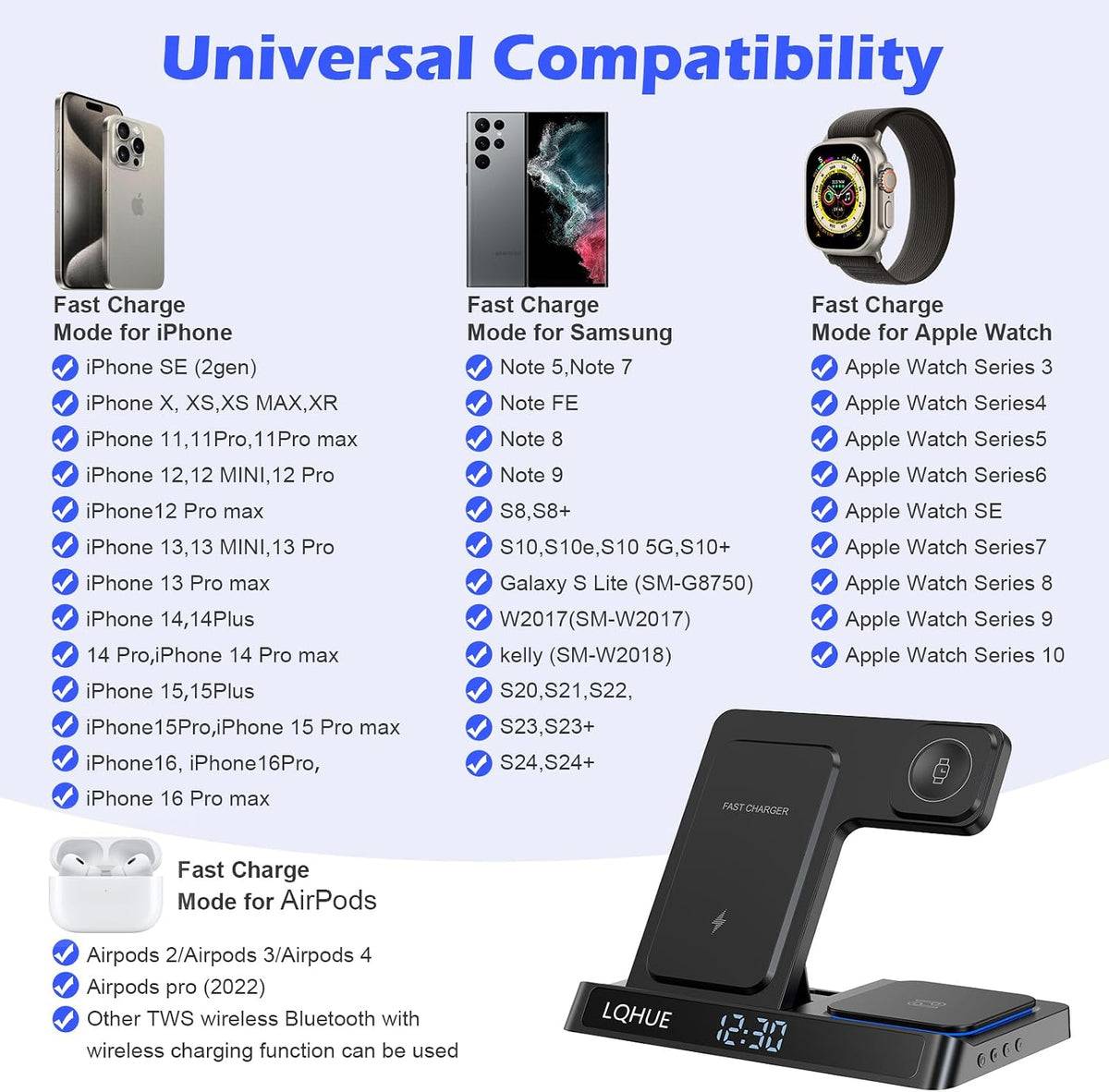 Bogseth H32 4 in 1 Wireless Charging Station